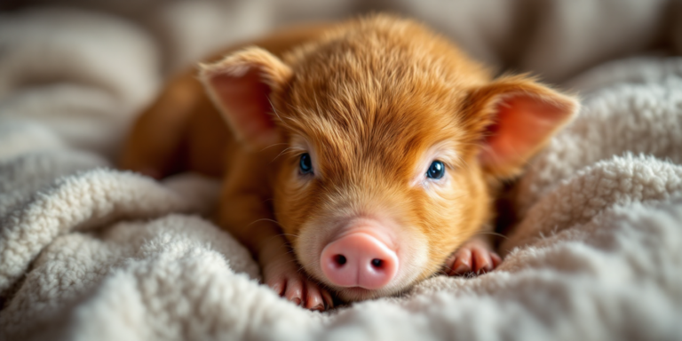 Cochon nain de compagnie au repos, illustrant la prise en charge vétérinaire des NAC